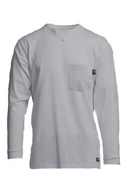 LAPCO FR Men's FR Pocket T-Shirt 6oz. 93/7 Knit Size L In Gray